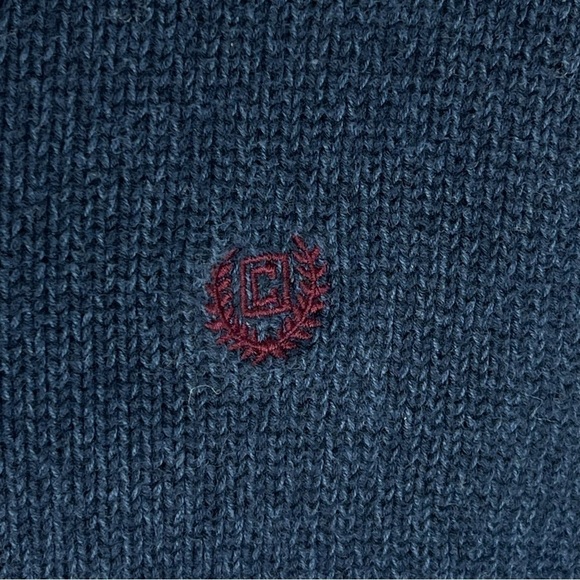 Chaps Ralph Lauren Sweater Mens Medium 3 Button Dark Blue Cotton Long Sleeve - Picture 4 of 8